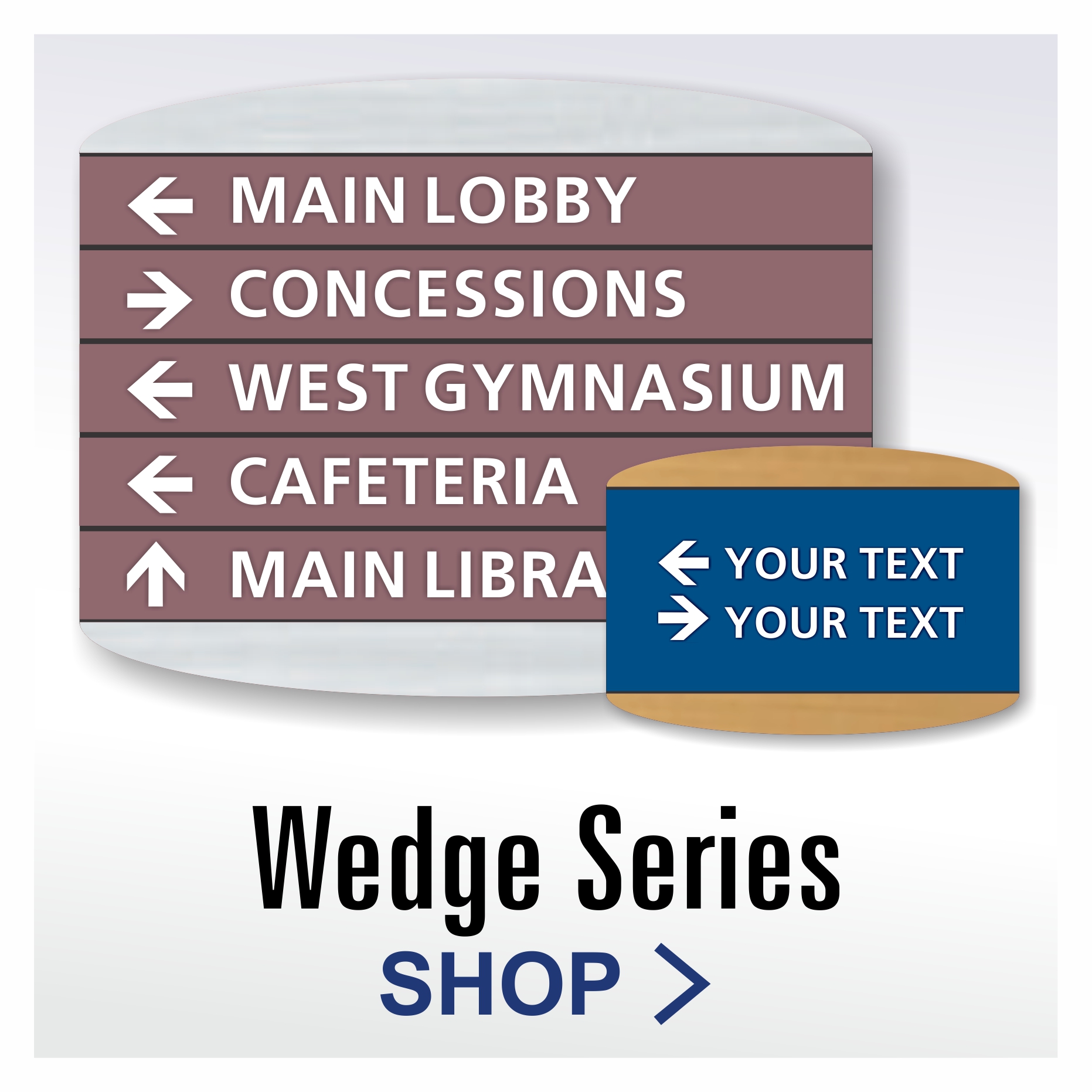 Wedge Series interior directional signs coordinated wayfinding solutions